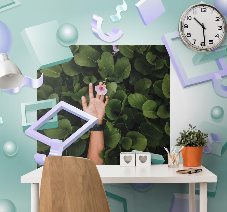 El tutan çiçekler çiçek duvar resim - TenStickers