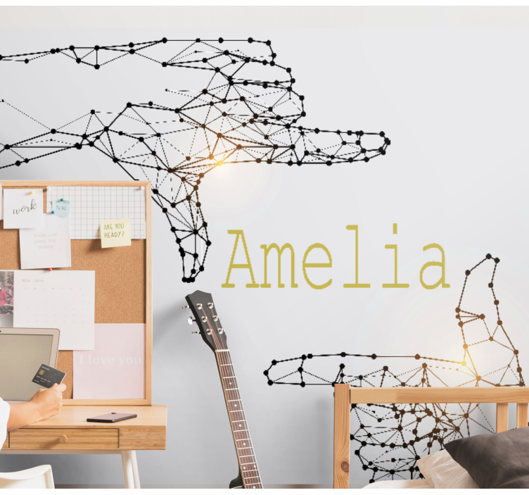 Etkileşimli el hareketi özelleştirilebilir duvar reslim - TenStickers