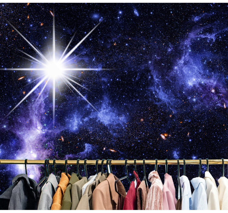 Galakside parlayan yıldız duvar kağıdı - TenStickers