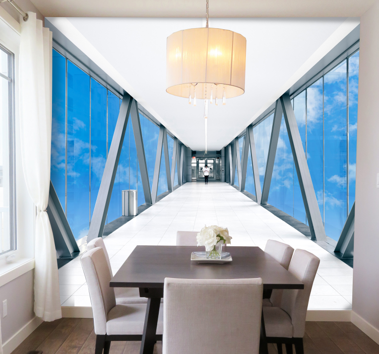 Gökyüzünde koridor 3d duvar resmi - TenStickers