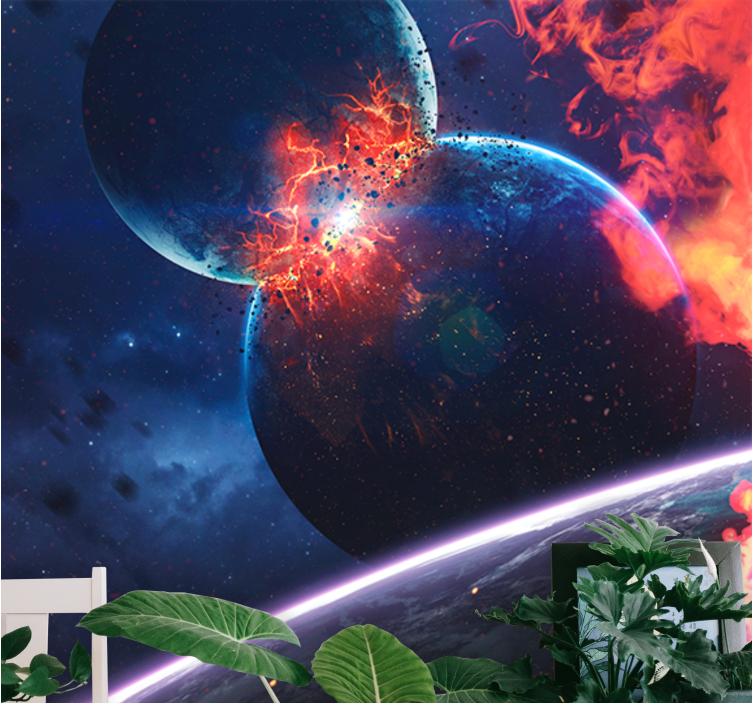 Inanılmaz gezegen patlaması doğa duvar kağıdı - TenStickers