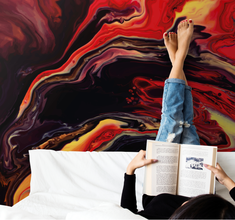 Kahverengi ve kırmızı mermer soyut duvar resimleri - TenStickers