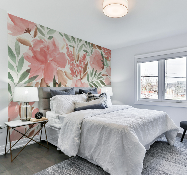 Kartonpiyer panoramique çiçek panoramik duvar kağıdı - TenStickers