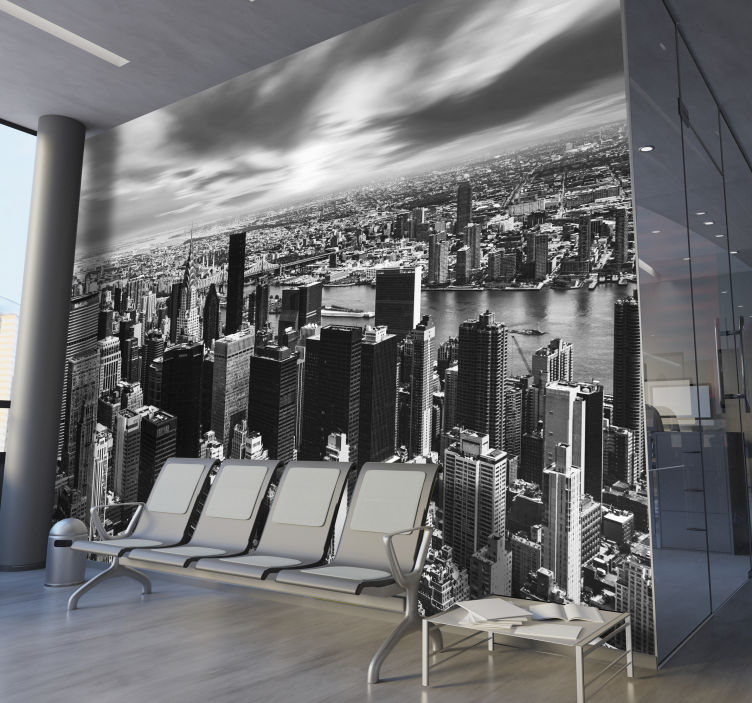 Kentsel siluet panoraması New York duvar resim - TenStickers