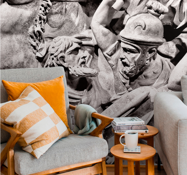 Klasik sanat duvar resmi antik savaş manzarası - TenStickers