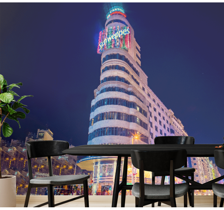 Madrid duvar reslim gece madrid silueti - TenStickers