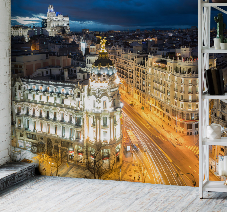 Madrid gran vía şehir duvar resmi - TenStickers