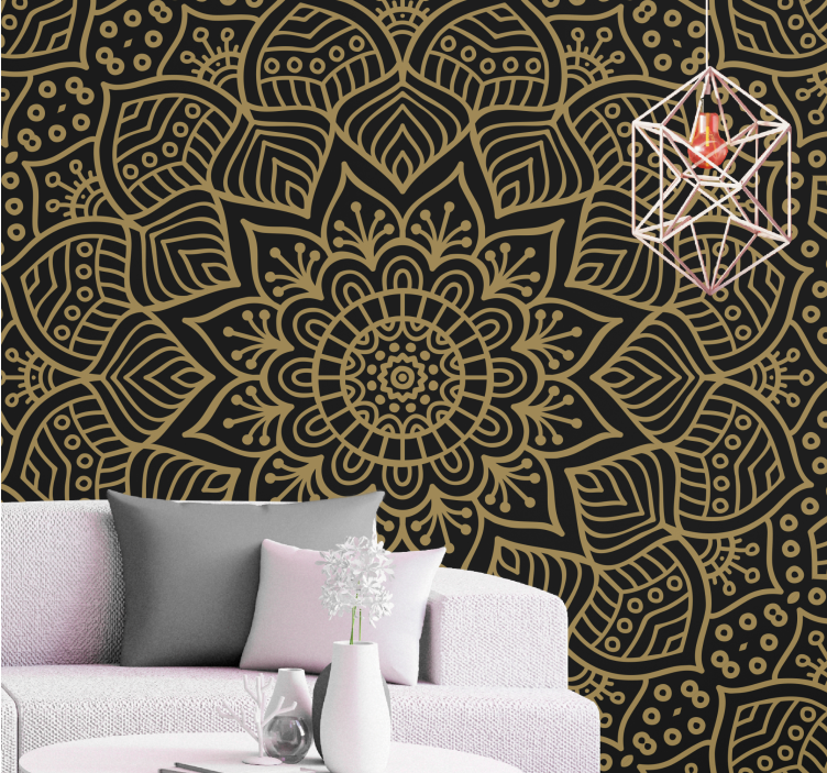 Mandala duvar resim - detaylı botanik motif - TenStickers