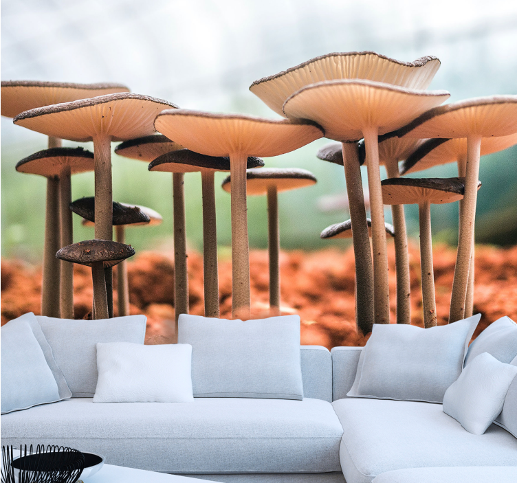 Mantar kümesi sahnesi duvar reslim - TenStickers