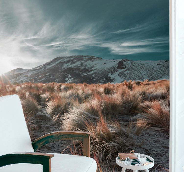 Manzara duvar resim dağ güneşin doğuşu - TenStickers