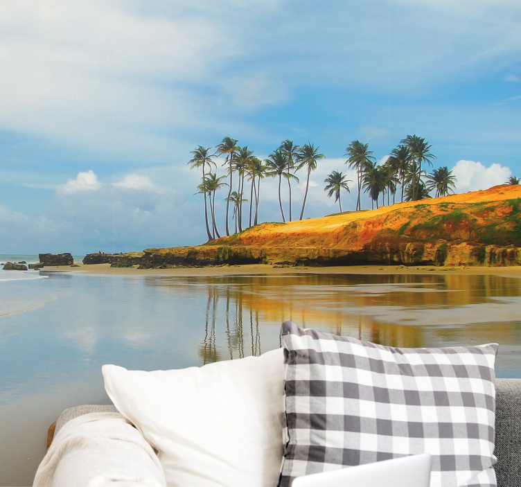 Manzara duvar resim palm ağaçları yansıması - TenStickers