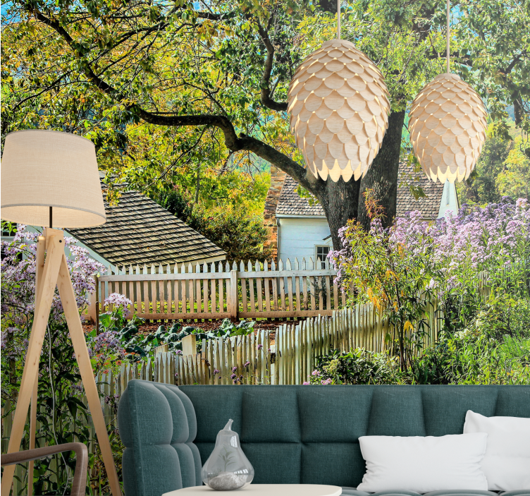 Manzara duvar resim sakin bahçe manzarası - TenStickers