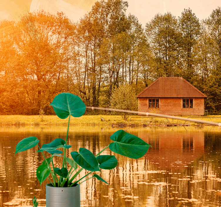 Manzara duvar resim sakin göl kenarı manzarası - TenStickers