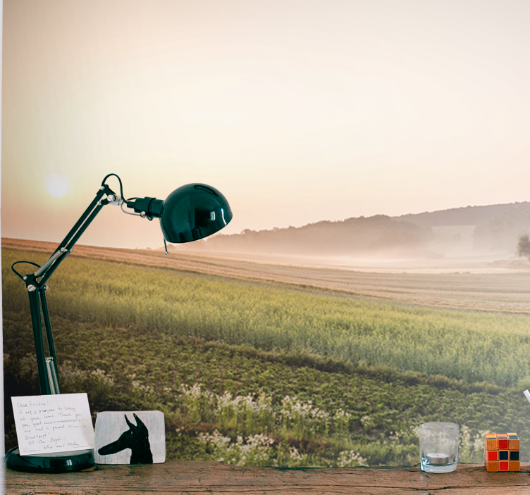 Manzara duvar resmi sakin yeşil Çayırlar - TenStickers