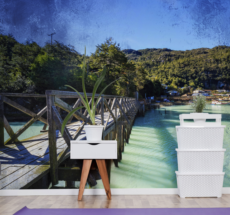 Manzaralı sahil yolu manzara duvar resim - TenStickers