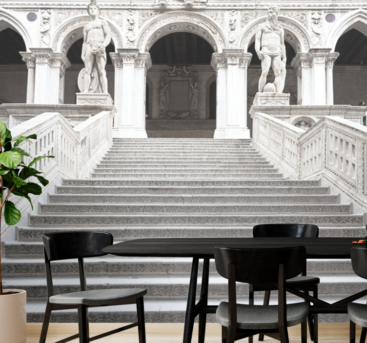 Merdiven illüzyon mimarisi 3d duvar kağıdı - TenStickers