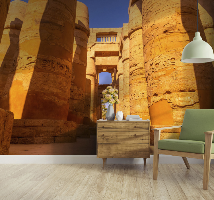 Mısır sütunları klasik sanat duvar resmi - TenStickers