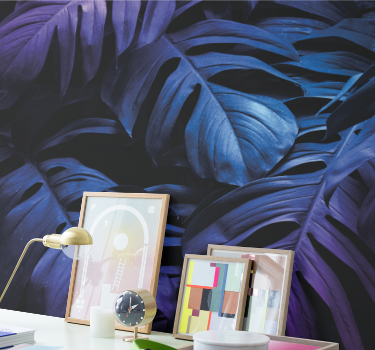 Neon egzotik yaprak duvar resmi - TenStickers