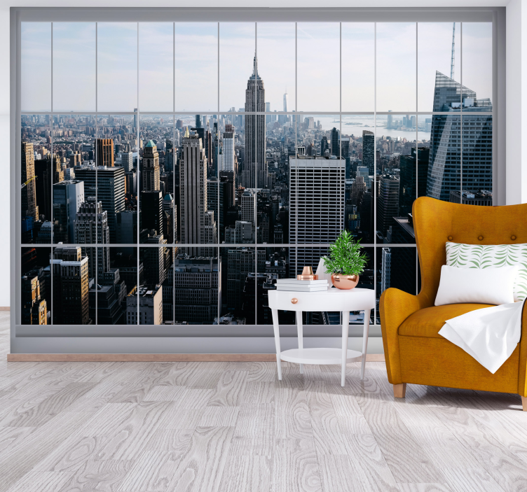 New york new york'ta pencere duvar resmi - TenStickers