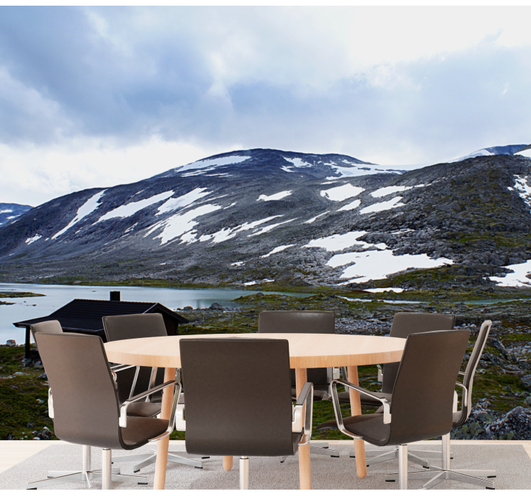 Norveç manzara karlı doğa duvar kağıdı - TenStickers