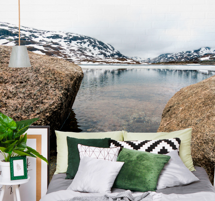 Norveç nehirleri ve dağ gölü duvar kağıdı - TenStickers