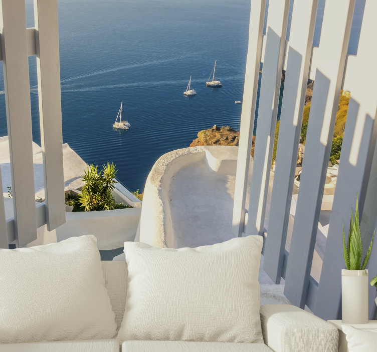 Okyanusun üzerinde yelkenli tekneler manzara duvar resim - TenStickers