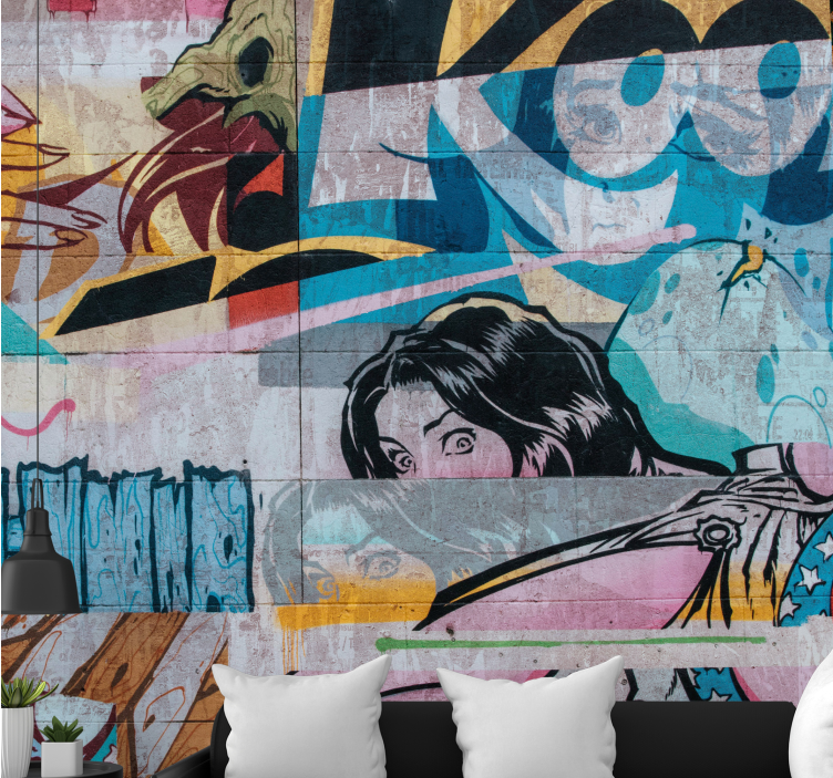 Orijinal renkli grafiti kentsel sanat duvar resmi - TenStickers