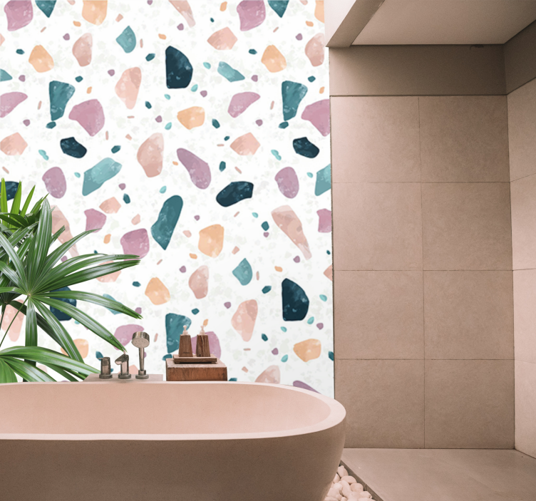 Orijinal terrazzo desenli banyo duvar resimleri - TenStickers