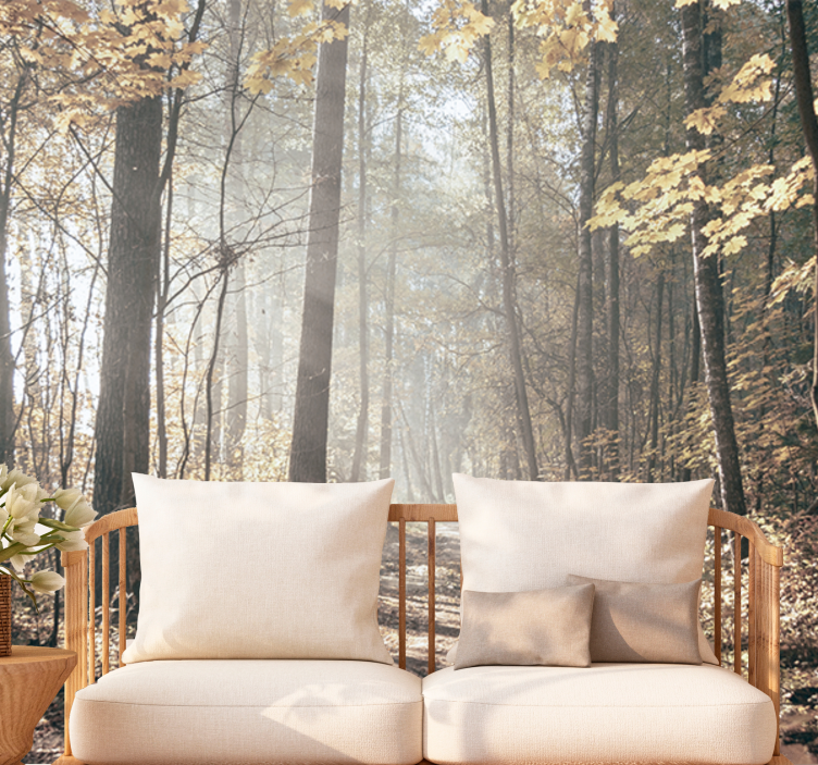 Orman duvar resim huzurlu sonbahar yolu - TenStickers