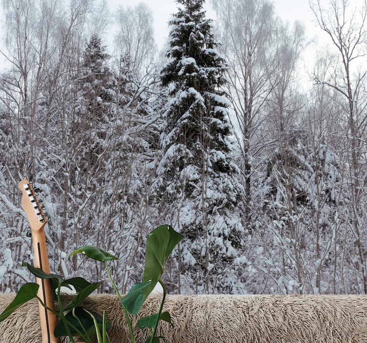 Orman duvar resmi kış ormanı manzarası - TenStickers