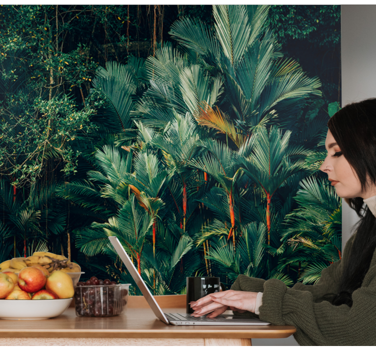 Orman ve yeşil ağaç duvar resmi - TenStickers