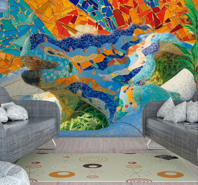 Parc güell şehir duvar resmi - TenStickers