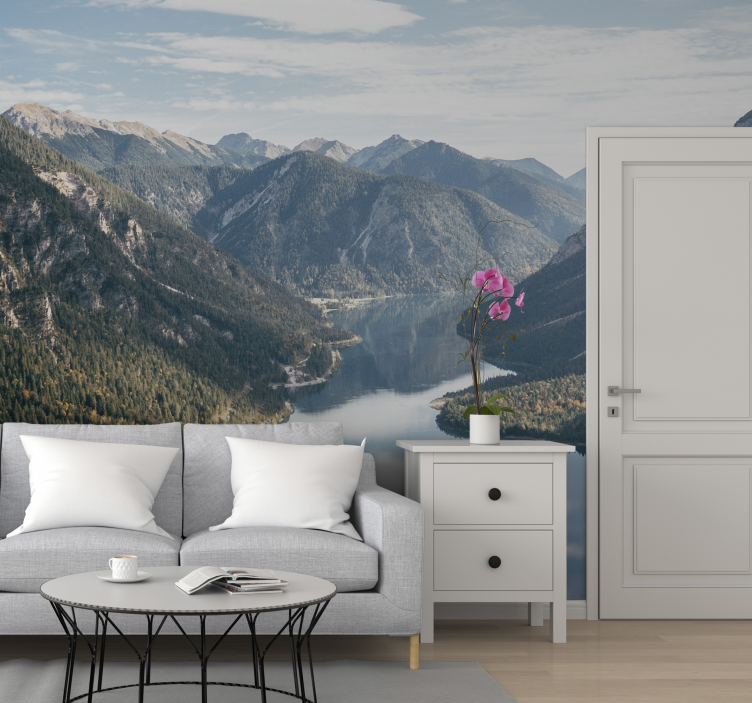 Parlak mavi göl fotoğraf duvar resmi - TenStickers