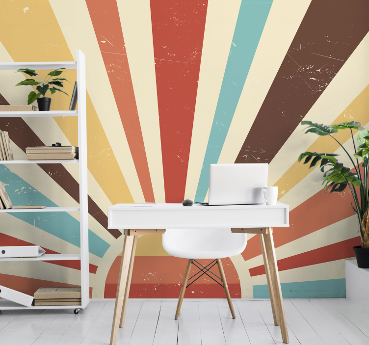 Soyut bağbozumu gün batımı photomural - TenStickers