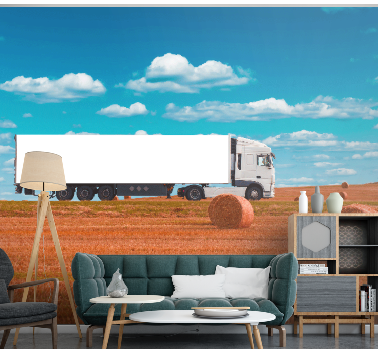 Saman balyalarının taşınması araç duvar resim - TenStickers