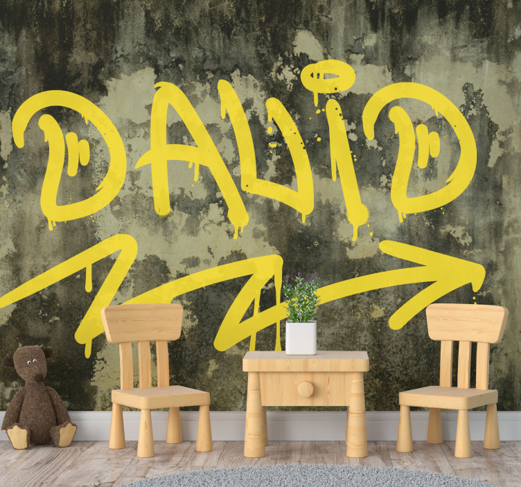 Sarı sokak sanatı kentsel sanat duvar resim - TenStickers