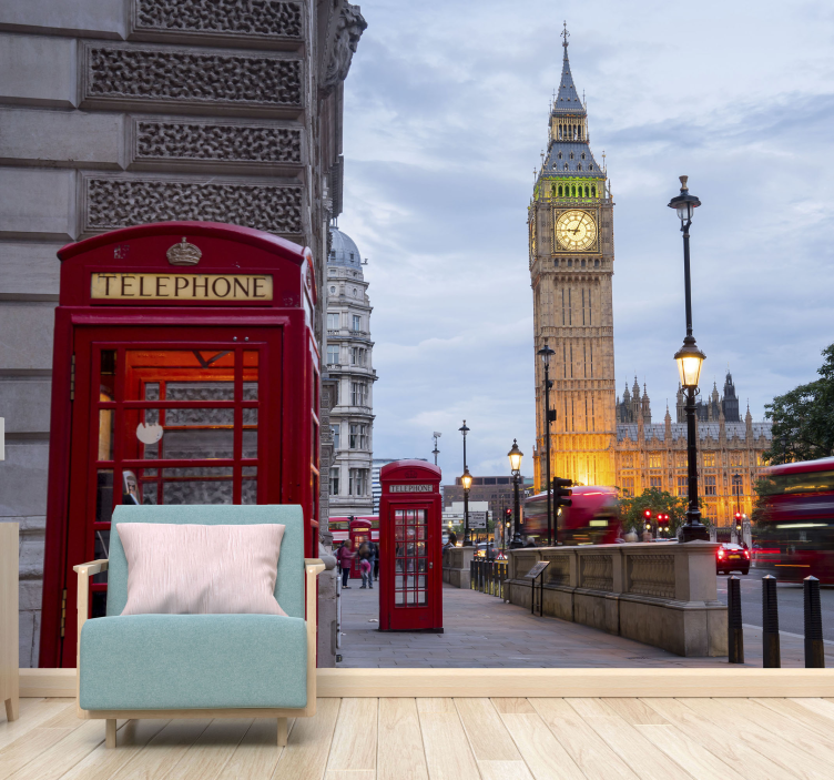 şehir telefon kulübesi londra duvar resmi - TenStickers