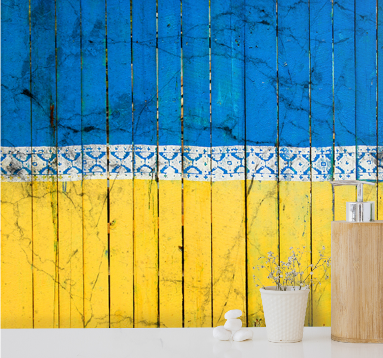 Şehir ve ülke duvar resim ahşap plank deseni - TenStickers