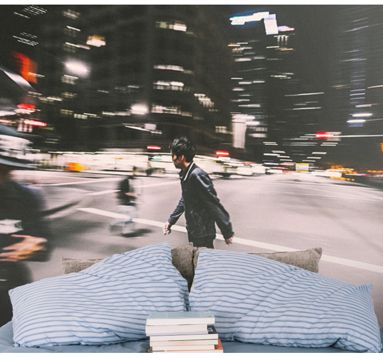 Şehir ve Ülke duvar resim gece kayak - TenStickers