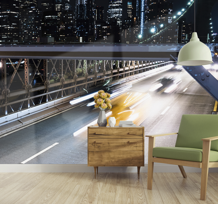 Şehir ve Ülke duvar resim gece Şehir işıkları - TenStickers