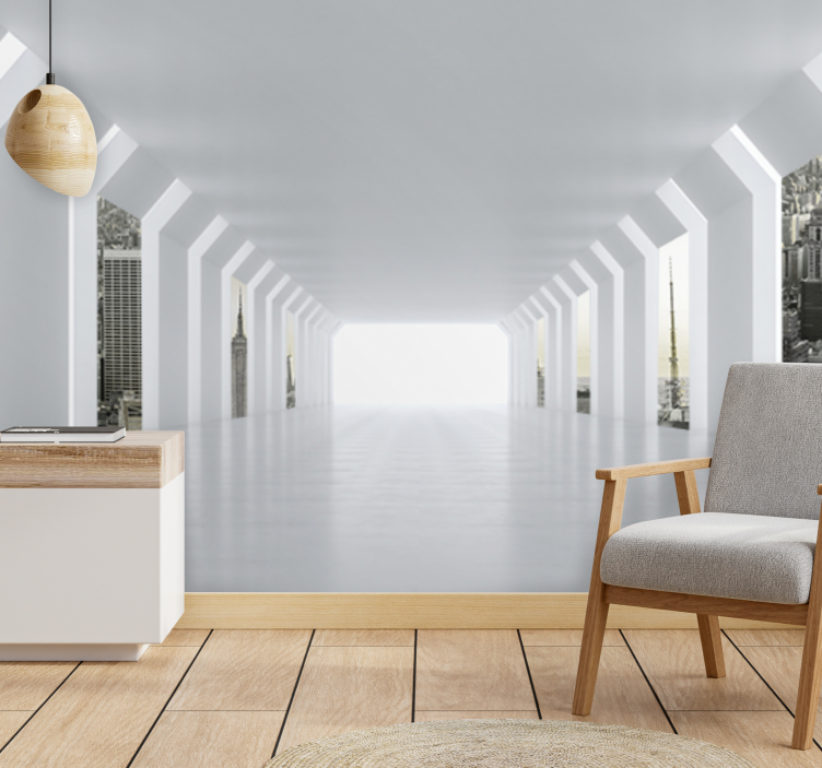 Şehir ve ülke duvar resmi gelecek Şehir manzarası - TenStickers