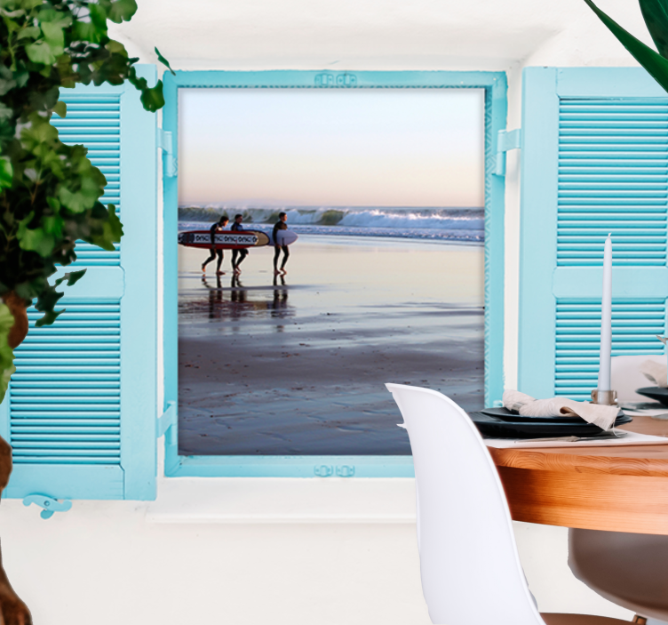 Şehir ve ülke duvar resmi - plaj sörf manzarası - TenStickers