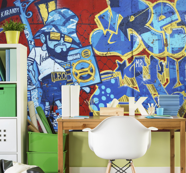 Serin graffitti kentsel sanat duvar resmi - TenStickers