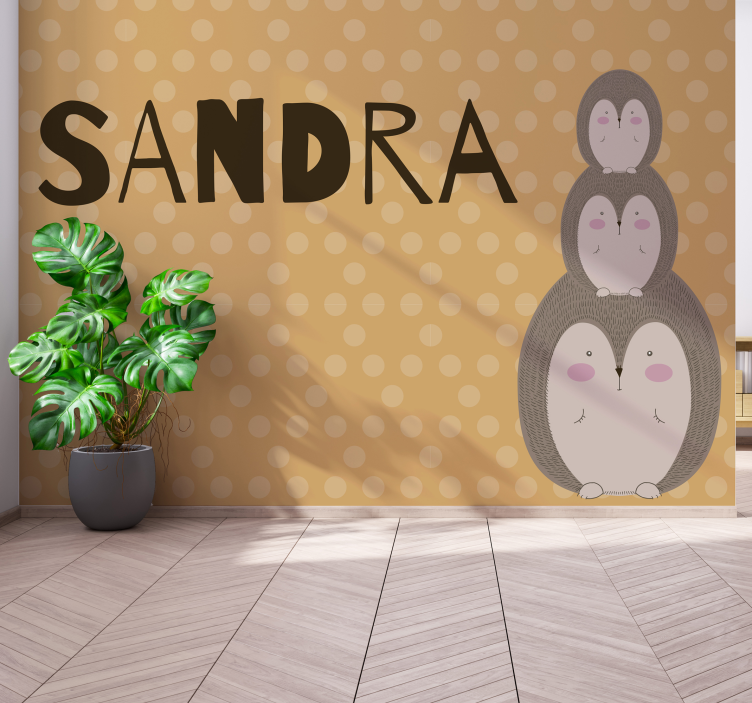 Sevimli yığılmış kirpiler çocuk odası duvar reslim - TenStickers