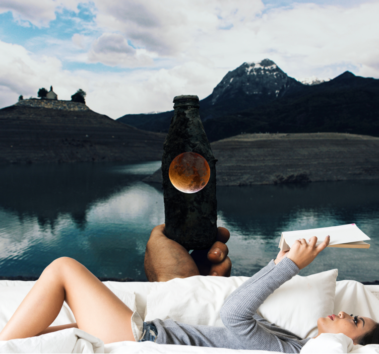 şişe ışıklarının estetik tasarımı duvar resimleri - TenStickers