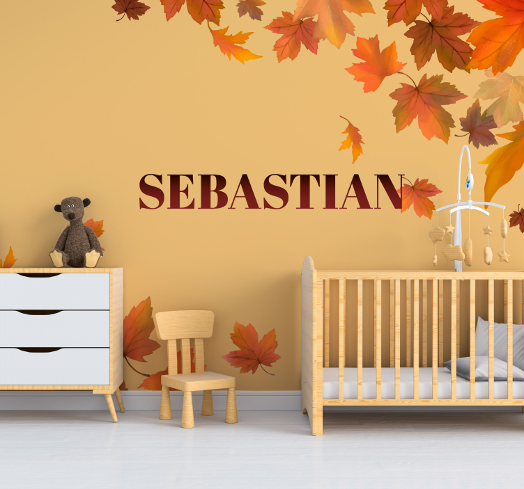 Sonbahar yaprakları düzenlemesi çiçek duvar resim - TenStickers