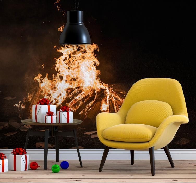 Soyut duvar resim ateşli kamp manzarası - TenStickers