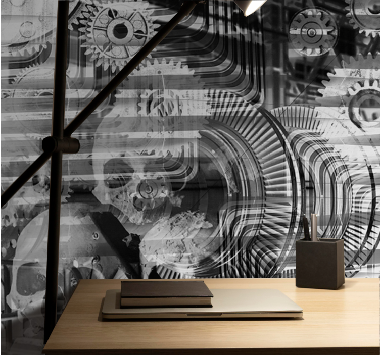 Soyut duvar resim - mekanik İskelet desenleri - TenStickers