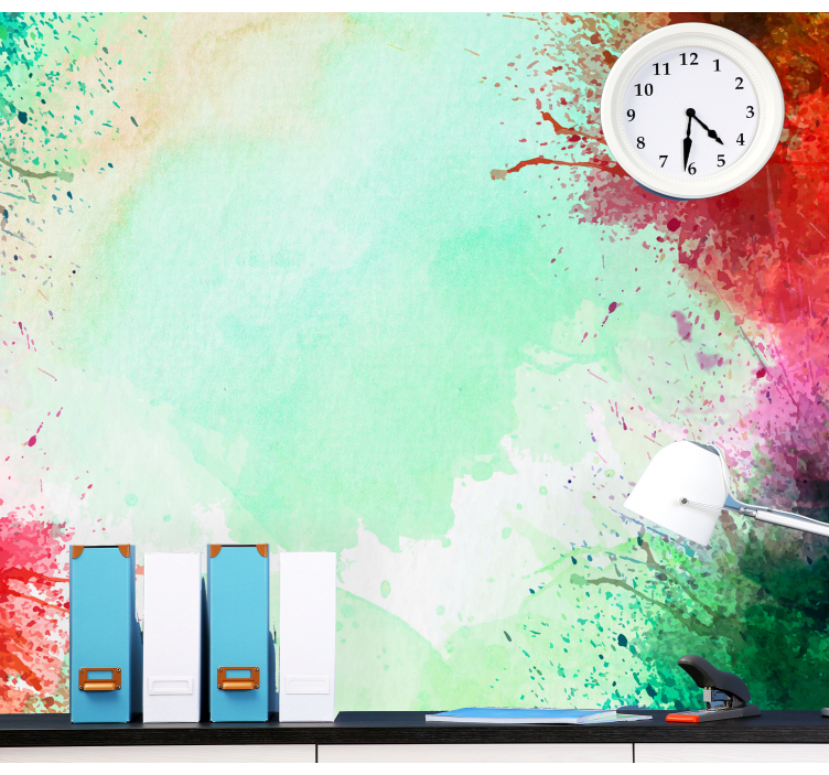 Soyut duvar resim renkli sıçrama motifleri - TenStickers