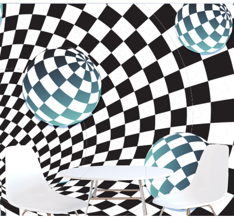 Soyut duvar resmi illüzyonel küre deseni - TenStickers